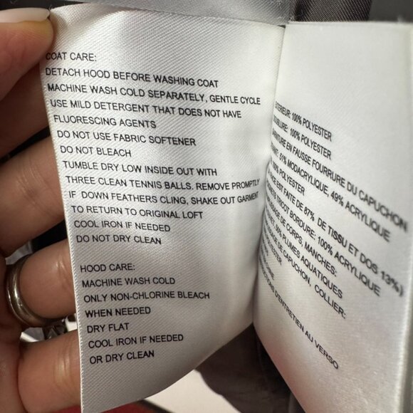 Michael Kors Like NEW Long Down Blend Puffer Winter Coat Gray Trim Size M - Picture 9 of 12